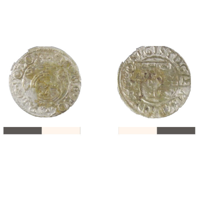 Монета – полторак коронный Сигизмунд III Ваза, раскоп XXIV, кв. 110 G, 1624 год